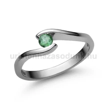 E14FS - SMARAGD köves Fehér arany Eljegyzési Gyűrű