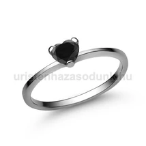 E15FBB FEKETE GYÉMÁNT köves Fehér arany Eljegyzési gyűrű