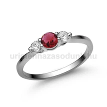 E16FR_B - RUBIN - GYÉMÁNT köves Fehér arany Eljegyzési Gyűrű