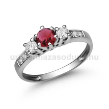 E18FR_B - RUBIN - GYÉMÁNT köves Fehér arany Eljegyzési Gyűrű E18FR_B - RUBIN - GYÉMÁNT köves Fehér arany Eljegyzési Gyűrű