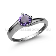 E19FM - AMETISZT köves Fehér arany Eljegyzési Gyűrű