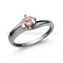 E19FZR - RÓZSASZÍN ZAFÍR köves Fehér arany Eljegyzési Gyűrű