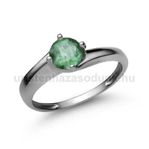 E19FS - SMARAGD köves Fehér arany Eljegyzési Gyűrű