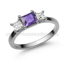 E201FM_C - AMETISZT - CIRKÓNIA köves Fehér arany Eljegyzési Gyűrű E201FM_C - AMETISZT - CIRKÓNIA köves Fehér arany Eljegyzési Gyűrű