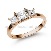 E201RC - CIRKÓNIA köves Rozé arany Eljegyzési Gyűrű
