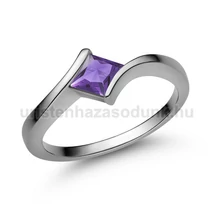 E202FM - AMETISZT köves Fehér arany  Eljegyzési Gyűrű E202FM - AMETISZT köves Fehér arany  Eljegyzési Gyűrű