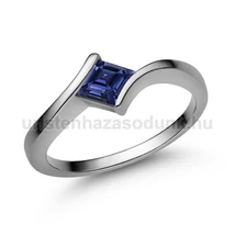 E202FZK - KÉK ZAFÍR köves Fehér arany Eljegyzési Gyűrű