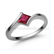 E202FR - RUBIN köves Fehér arany Eljegyzési gyűrű