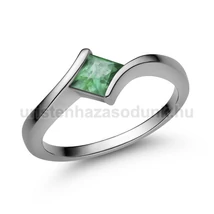 E202FS - SMARAGD köves Fehér arany Eljegyzési Gyűrű