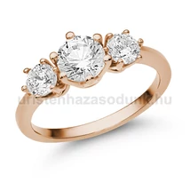 E205RC - CIRKÓNIA köves Rozé arany Eljegyzési Gyűrű