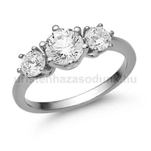 E205FZF_C - FEHÉR ZAFÍR - CIRKÓNIA köves Fehér arany Eljegyzési Gyűrű