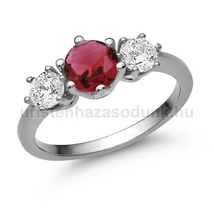 E205FR_C - RUBIN - CIRKÓNIA köves Fehér arany Eljegyzési gyűrű