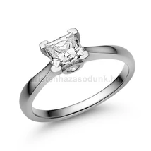 E206FC_ZF - FEHÉR ZAFÍR - CIRKÓNIA köves Fehér arany Eljegyzési Gyűrű