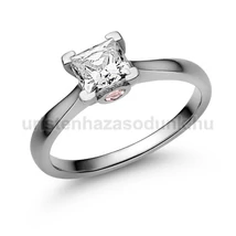 E206FC_ZR - RÓZSASZÍN ZAFÍR - CIRKÓNIA köves Fehér arany Eljegyzési Gyűrű