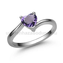 E207FM - AMETISZT köves Fehér arany Eljegyzési Gyűrű