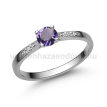 E210FM_C - AMETISZT - CIRKÓNIA köves Fehér arany Eljegyzési Gyűrű E210FM_C - AMETISZT - CIRKÓNIA köves Fehér arany Eljegyzési Gyűrű