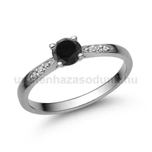 E210FBB_B - FEKETE GYÉMÁNT - GYÉMÁNT köves Fehér arany Eljegyzési gyűrű