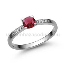 E210FR_C - RUBIN - CIRKÓNIA köves Fehér arany Eljegyzési gyűrű