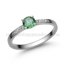 E210FS_B - SMARAGD - GYÉMÁNT köves Fehér arany Eljegyzési Gyűrű