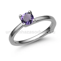 E211FM_C - AMETISZT - CIRKÓNIA köves Fehér arany Eljegyzési Gyűrű