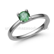 E211FS_B - SMARAGD - GYÉMÁNT köves Fehér arany Eljegyzési Gyűrű