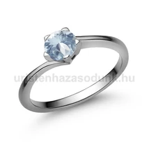 E214FK - AKVAMARIN köves Fehér arany Eljegyzési Gyűrű