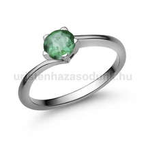 E214FS - SMARAGD köves Fehér arany Eljegyzési Gyűrű