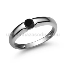 E22FBB - FEKETE GYÉMÁNT köves Fehér arany Eljegyzési gyűrű