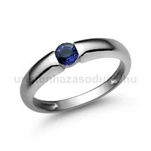 E22FZK - KÉK ZAFÍR köves Fehér arany Eljegyzési Gyűrű