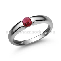 E22FR - RUBIN köves Fehér arany Eljegyzési Gyűrű