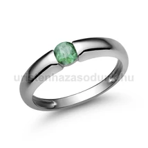 E22FS - SMARAGD köves Fehér arany Eljegyzési Gyűrű