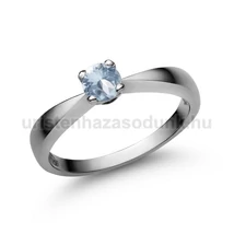 E23FK - AKVAMARIN köves Fehér arany Eljegyzési Gyűrű