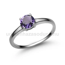 E24FM - AMETISZT köves Fehér arany Eljegyzési Gyűrű