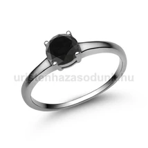 E24FBB - FEKETE GYÉMÁNT köves Fehér arany Eljegyzési gyűrű