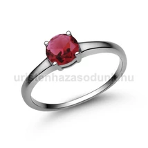 E24FR - RUBIN köves Fehér arany Eljegyzési Gyűrű