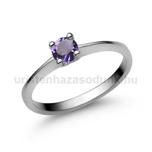 E25FM - AMETISZT köves Fehér arany Eljegyzési Gyűrű