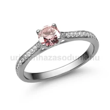 E28FZR_B - RÓZSASZÍN ZAFÍR - GYÉMÁNT köves Fehér arany Eljegyzési Gyűrű