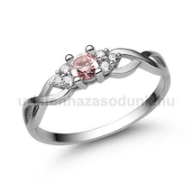 E301FZR_B - RÓZSASZÍN ZAFÍR - GYÉMÁNT köves Fehér arany Eljegyzési Gyűrű