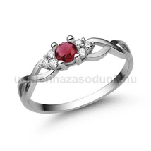 E301FR_C - RUBIN - CIRKÓNIA köves Fehér arany Eljegyzési gyűrű