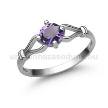 E303FM - AMETISZT köves Fehér arany Eljegyzési Gyűrű