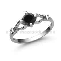 E303FBB - FEKETE GYÉMÁNT köves Fehér arany Eljegyzési gyűrű