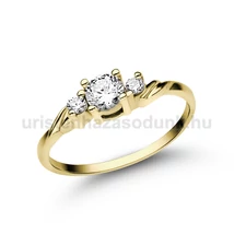 E304SC - CIRKÓNIA köves Sárga arany Eljegyzési Gyűrű
