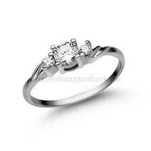 E304FZF_C - FEHÉR ZAFÍR - CIRKÓNIA köves Fehér arany Eljegyzési Gyűrű