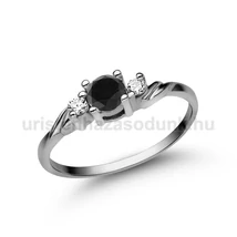 E304FBB_B - FEKETE GYÉMÁNT - GYÉMÁNT köves Fehér arany Eljegyzési gyűrű