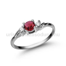 E304FR_C - RUBIN - CIRKÓNIA köves Fehér arany Eljegyzési gyűrű