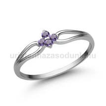 E305FM - AMETISZT köves Fehér arany Eljegyzési Gyűrű