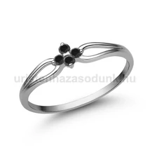 E305FBB - FEKETE GYÉMÁNT köves Fehér arany Eljegyzési gyűrű