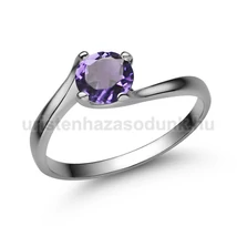 E307FM - AMETISZT köves Fehér arany Eljegyzési Gyűrű
