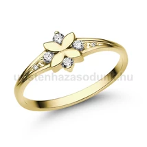 E308SC - CIRKÓNIA köves Sárga arany Eljegyzési Gyűrű