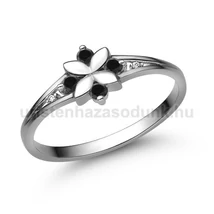 E308FBB_C - FEKETE GYÉMÁNT - CIRKÓNIA köves Fehér arany Eljegyzési gyűrű